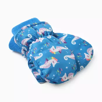 Варежки зимние детские MINAKU, синие, 15 см