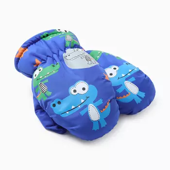 Варежки зимние детские MINAKU, синие, 18 см