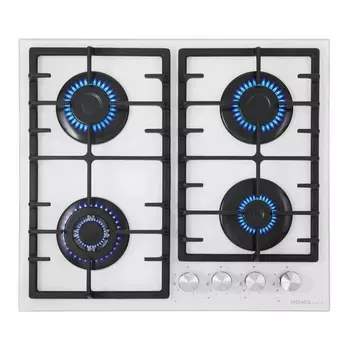 Варочная панель HOMSair HGG646WH, газовая, 4 конфорки, белый