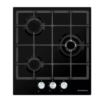 Варочная панель MAUNFELD EGHE.43.33CB/G, газовая, 3 конфорки, чёрный
