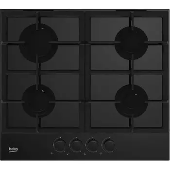 Варочная поверхность Beko HILG 642C5 SB, газовая, 4 конфорки, чёрная