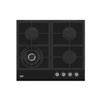 Варочная поверхность Beko HILW 64235 S, газовая, 4 конфорки, электроподжиг, черная