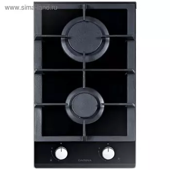 Варочная поверхность Darina 1T2 C523 В, газовая, 2 конфорки, 29 см, чёрная