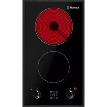 Варочная поверхность Hansa BHCS38120030, электрическая, 2 конфорки, сенсор, чёрная