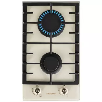 Варочная поверхность HIBERG VM 3022 RY, газовая, 2 конфорки, бежевая