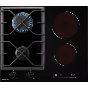 Варочная поверхность HIBERG VM 6020 B, комбинированная, 4 конфорки, чёрная