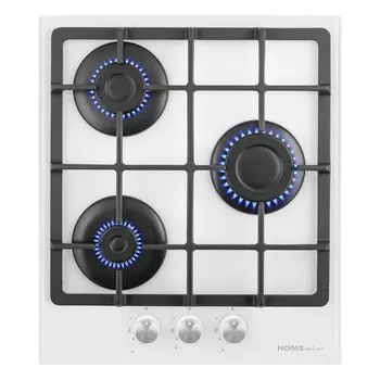 Варочная поверхность HOMSair HGG433WH, газовая, 3 конфорки, белая