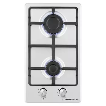 Варочная поверхность HOMSair HGS323GCS, газовая, 2 конфорки, серебристая