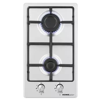 Варочная поверхность HOMSair HGS323S, газовая, 2 конфорки, серебристая