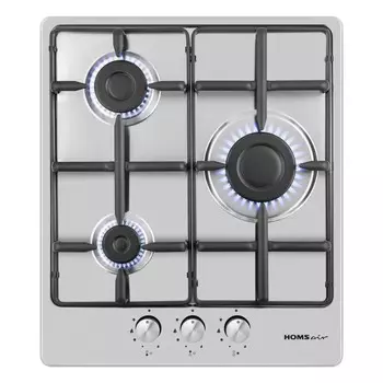 Варочная поверхность HOMSair HGS433GS, газовая, 3 конфорки, серебристая