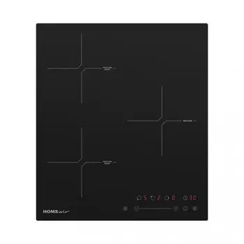 Варочная поверхность HOMSair HIY43BK, индукционная, 3 конфорки, чёрная