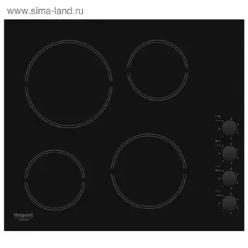 Варочная поверхность Hotpoint-Ariston HR 629 C, электрическая, 4 конфорки, чёрная