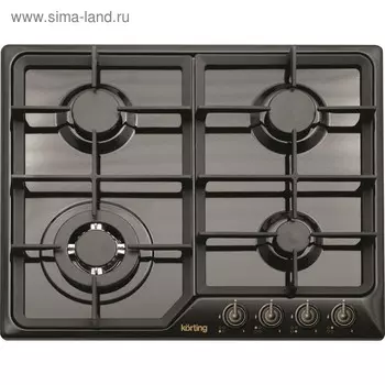 Варочная поверхность Körting HG 630 CTSN, газовая, 4 конфорки, 60 см, черная