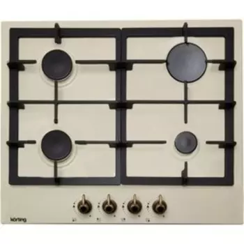 Варочная поверхность Körting HG 660 CRB, газовая, 4 конфорки, газ-контроль, 58 см, бежевая