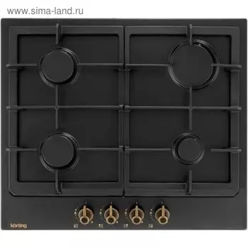Варочная поверхность Körting HG 660 CRN, газовая, 4 конфорки, газ-контроль, 58 см, черная