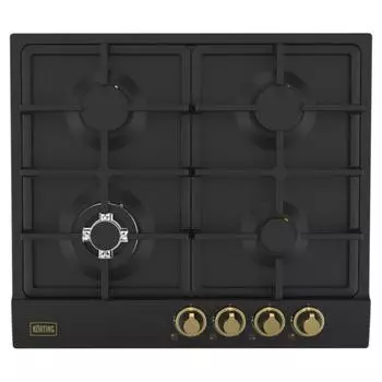 Варочная поверхность Körting HG 665 CTCN, газовая, 4 конфорки, чёрная
