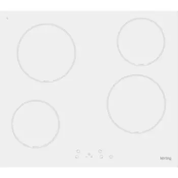 Варочная поверхность Körting HK 60001 BW, электрическая, 4 конфорки, сенсор, 58 см, белая