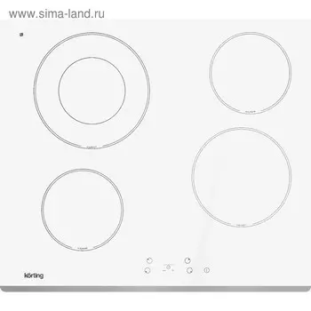 Варочная поверхность Krting HK 62001 BW, электрическая, 4 конфорки, сенсор, белая 403835