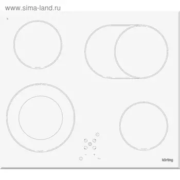 Варочная поверхность Körting HK 62051 BW, электрическая, 4 конфорки, сенсор, белая 403836