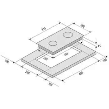 Варочная поверхность KRONA PARTITA 30 IX, газовая, 2 конфорки, 30 см, серебристая