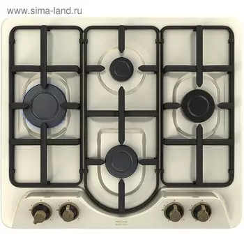 Варочная поверхность KRONA PARTITA 60 IV, газовая, 4 конфорки, 60 см, бежевая