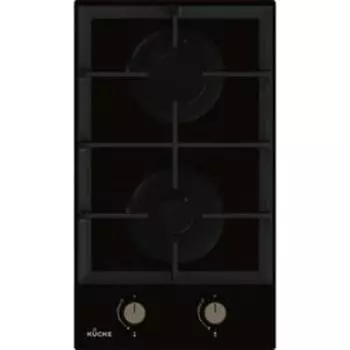 Варочная поверхность KUCHE GGH 320 BF, газовая, 2 конфорки, черная
