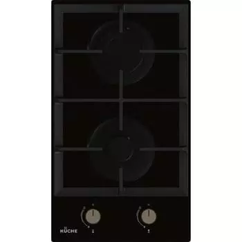 Варочная поверхность KUCHE GGH 320 BF, газовая, 2 конфорки, черная