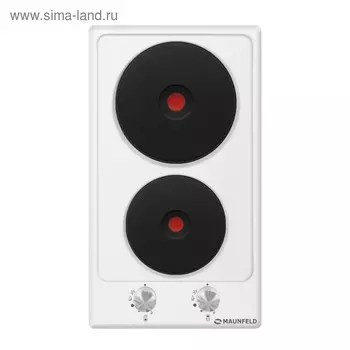 Варочная поверхность Maunfeld EEHE.32.4W, электрическая, 2 конфорки, белый