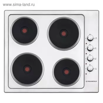 Варочная поверхность Maunfeld EEHS.64.4S, электрическая, 4 конфорки, серебристая