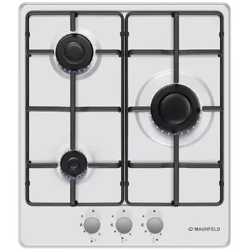 Варочная поверхность MAUNFELD EGHE.43.3STS-EW, газовая, 3 конфорки, белая