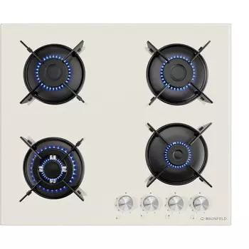 Варочная поверхность MAUNFELD EGHG.64.13STS-EBG, газовая, 4 конфорки, бежевая