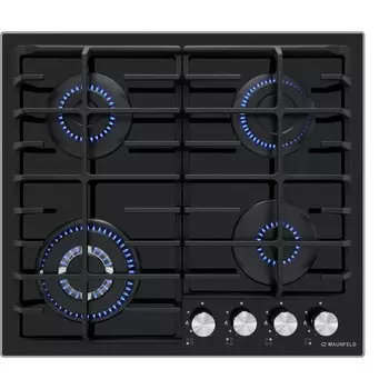 Варочная поверхность MAUNFELD EGHG.64.63CB/G, газовая, 4 конфорки, чёрная