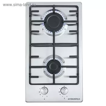 Варочная поверхность Maunfeld EGHS.32.3ES/G, газовая, 2 конфорки, серебристая