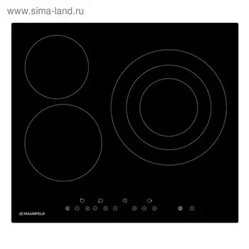 Варочная поверхность Maunfeld EVCE.593.T-BK, электрическая, 3 конфорки, сенсор, чёрная