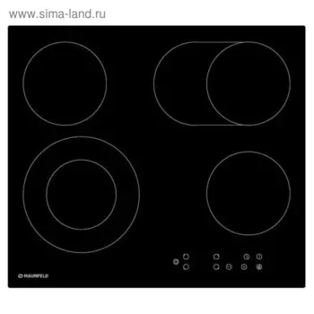Варочная поверхность Maunfeld EVCE.594.SM.D-BK, электрическая, 4 конфорки, сенсор, чёрная