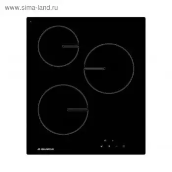 Варочная поверхность Maunfeld MVCE45.3HL.SZ-BK, электрическая, 3 конфорки, сенсор, чёрная