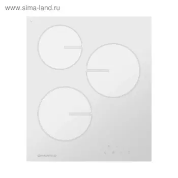 Варочная поверхность Maunfeld MVCE45.3HL.SZ-WH, электрическая, 3 конфорки, сенсор, белая