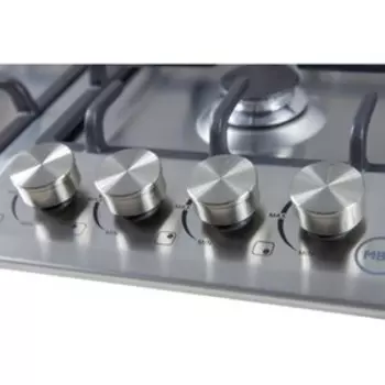 Варочная поверхность MBS PG-605, газовая, 4 конфорки, механич. управление, серебристая