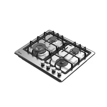 Варочная поверхность Midea MG643TX, газовая, 4 конфорки, серебристая