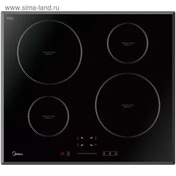 Варочная поверхность Midea MIH64721F, индукционная, 4 конфорки, сенсор, чёрная