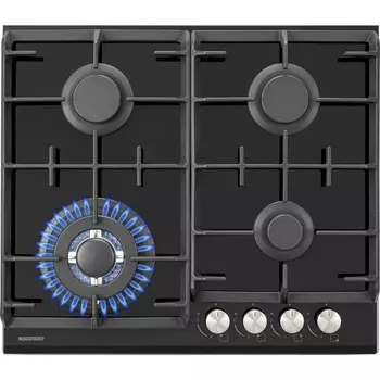 Варочная поверхность NORDFROST HM 6044 B, газовая, 4 конфорки, чёрная