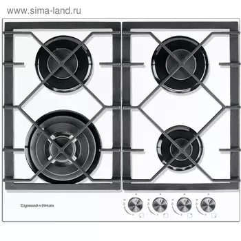 Варочная поверхность Zigmund & Shtain MN 175.61 W, газовая, 4 конфорки, газовая, белая