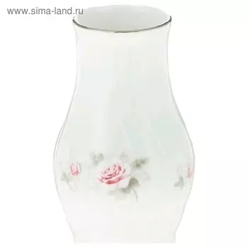 Ваза 11 см, Bernadotte, декор "Бледные розы, отводка платина"