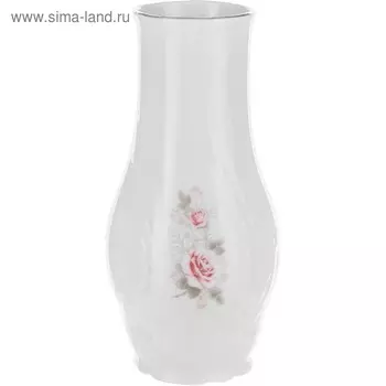 Ваза 19 см, Bernadotte, декор "Бледные розы, отводка платина"