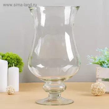 Ваза «Амфора», средняя, 3.8 л, 1630 см, стекло, прозрачная