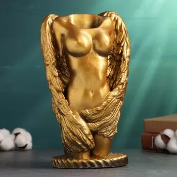 Ваза «Ангел», 2616 см, гипс, золотистая