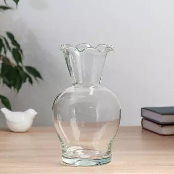 Ваза «Антерра», волнистый край, 1.6 л, 2212.5 см, стекло, прозрачная