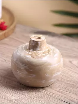 Ваза для сухоцветов «Антика», 10109 см, дерево Джати, бежевая