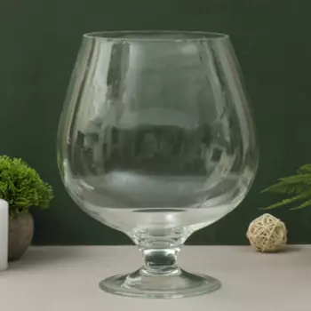 Ваза «Бренди» бокал на ножке, 7 л, d=17.5 см, 2923.5 см, стекло, прозрачная