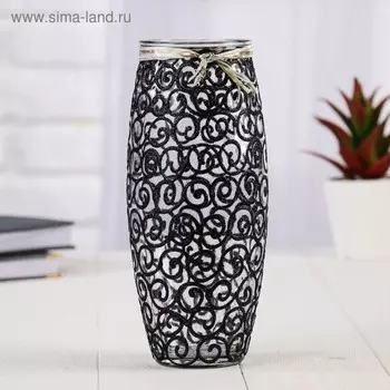 Ваза "Черное кружево" h-23,5х9,5; d-6.5см, V=1.35л